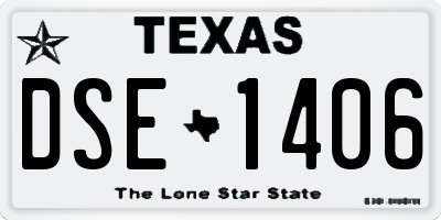 TX license plate DSE1406