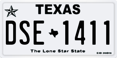 TX license plate DSE1411