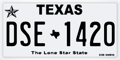 TX license plate DSE1420