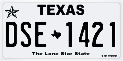 TX license plate DSE1421