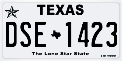 TX license plate DSE1423