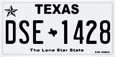 TX license plate DSE1428