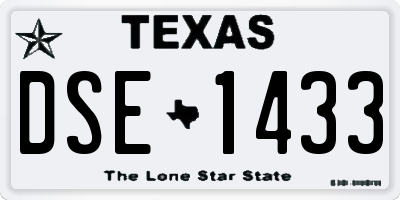 TX license plate DSE1433