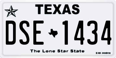 TX license plate DSE1434