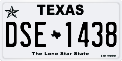 TX license plate DSE1438