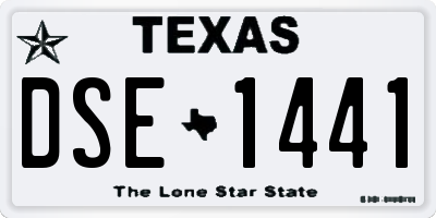 TX license plate DSE1441