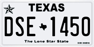 TX license plate DSE1450