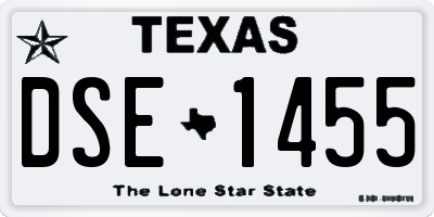 TX license plate DSE1455