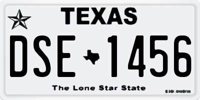 TX license plate DSE1456