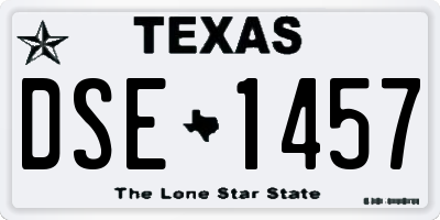 TX license plate DSE1457