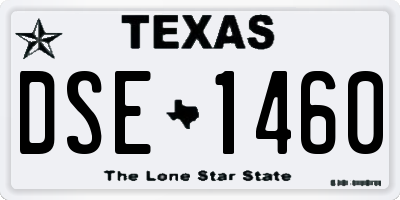 TX license plate DSE1460