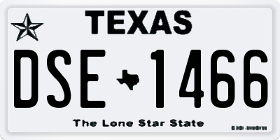 TX license plate DSE1466