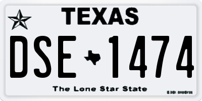 TX license plate DSE1474