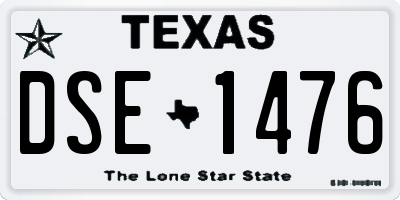 TX license plate DSE1476