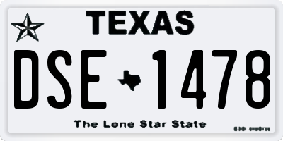 TX license plate DSE1478