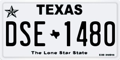 TX license plate DSE1480