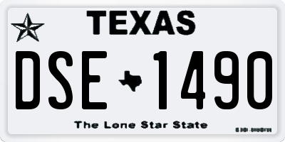 TX license plate DSE1490