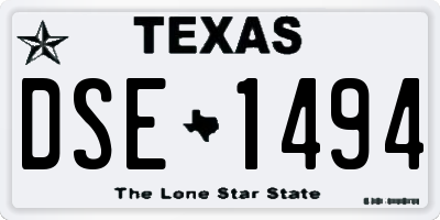 TX license plate DSE1494