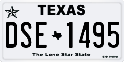 TX license plate DSE1495