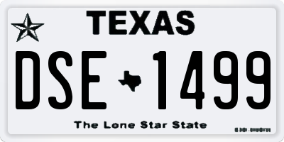 TX license plate DSE1499