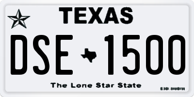 TX license plate DSE1500