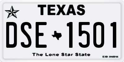 TX license plate DSE1501