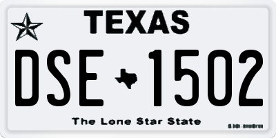 TX license plate DSE1502