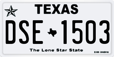 TX license plate DSE1503