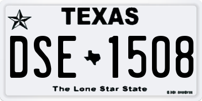 TX license plate DSE1508