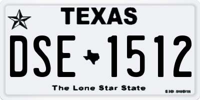TX license plate DSE1512