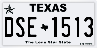 TX license plate DSE1513