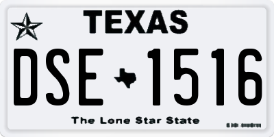 TX license plate DSE1516