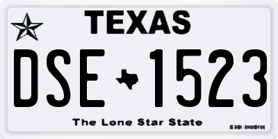TX license plate DSE1523