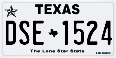 TX license plate DSE1524