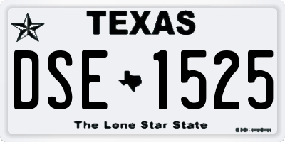 TX license plate DSE1525