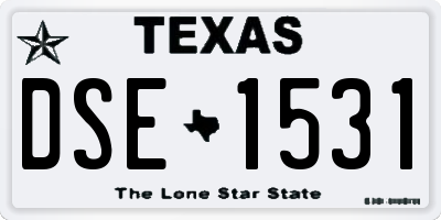 TX license plate DSE1531