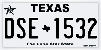 TX license plate DSE1532