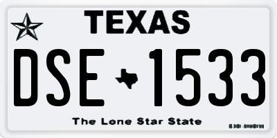 TX license plate DSE1533