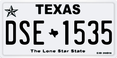 TX license plate DSE1535