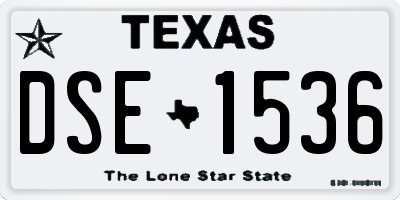 TX license plate DSE1536