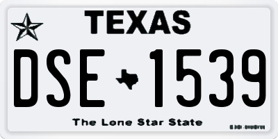 TX license plate DSE1539