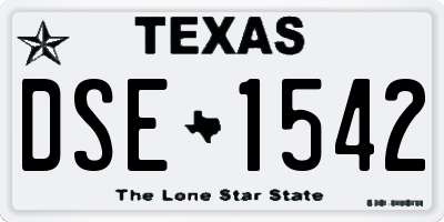 TX license plate DSE1542