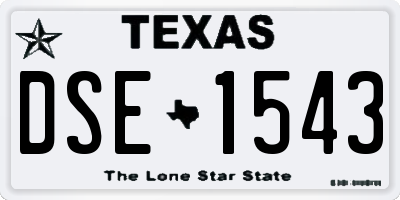 TX license plate DSE1543