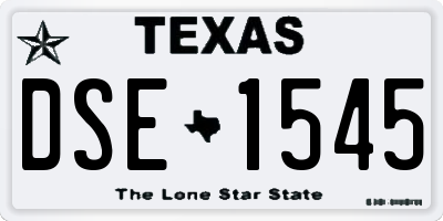 TX license plate DSE1545
