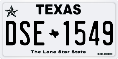 TX license plate DSE1549