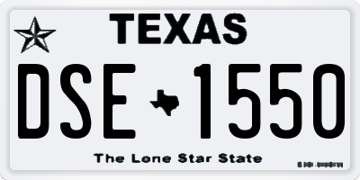 TX license plate DSE1550