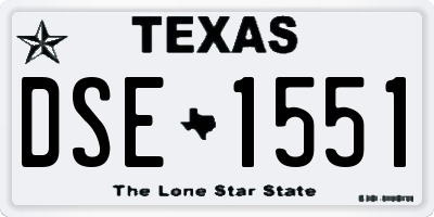 TX license plate DSE1551