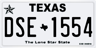 TX license plate DSE1554