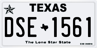 TX license plate DSE1561