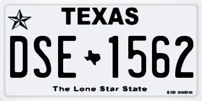 TX license plate DSE1562